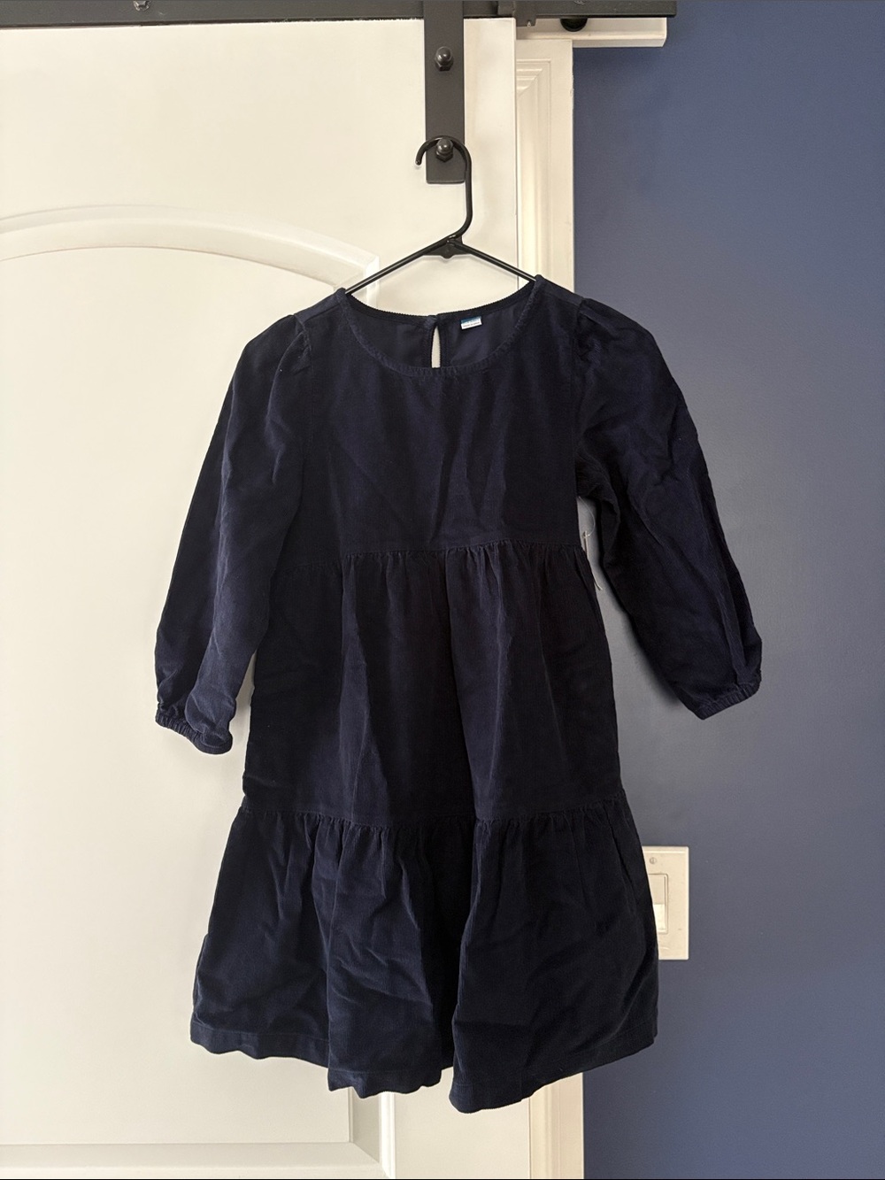 NWT Old Navy Girls' L Navy Tiered Corduroy Dress